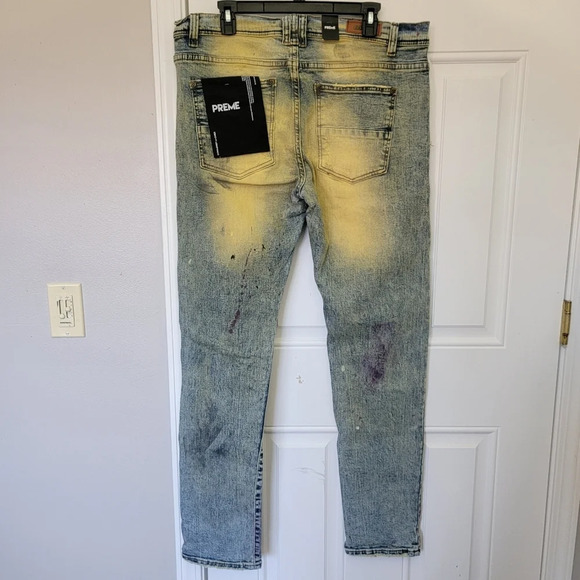 NWT PREME Mens Distressed Destroyed Denim Jeans Streetwear 38 / 34 - Picture 6 of 13